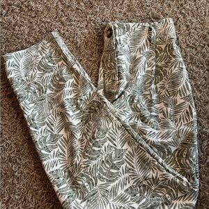 Ellison Tropical Leaf Patterned Pants